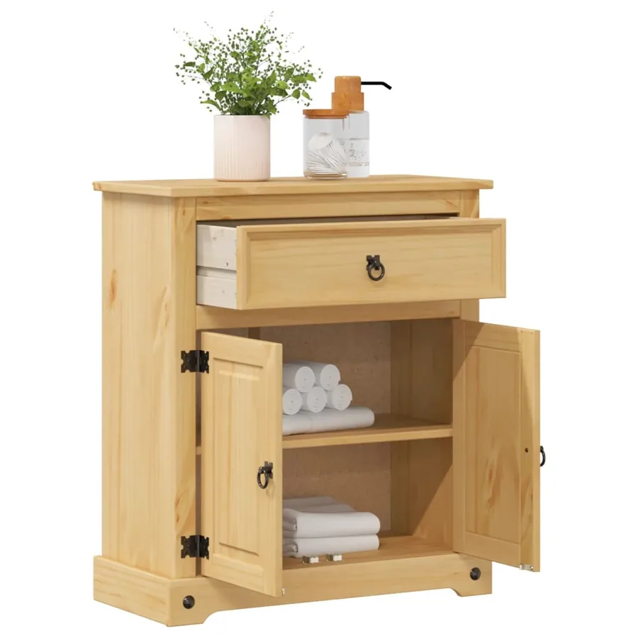 Armoire de salle de bain Corona 70x33x80 cm bois de pin massif - 3