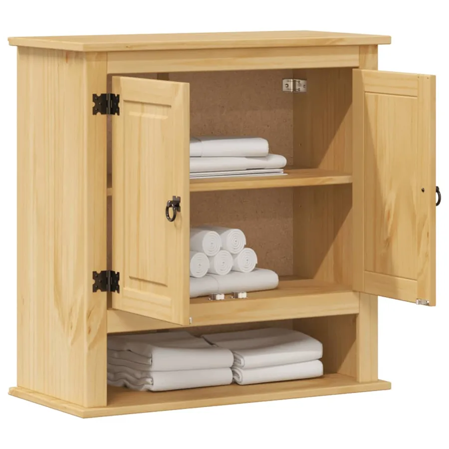 Armoire murale de salle de bain Corona bois de pin massif - 3