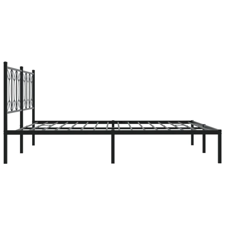 Cadre de lit métal sans matelas avec tête de lit noir 193x203cm - 5