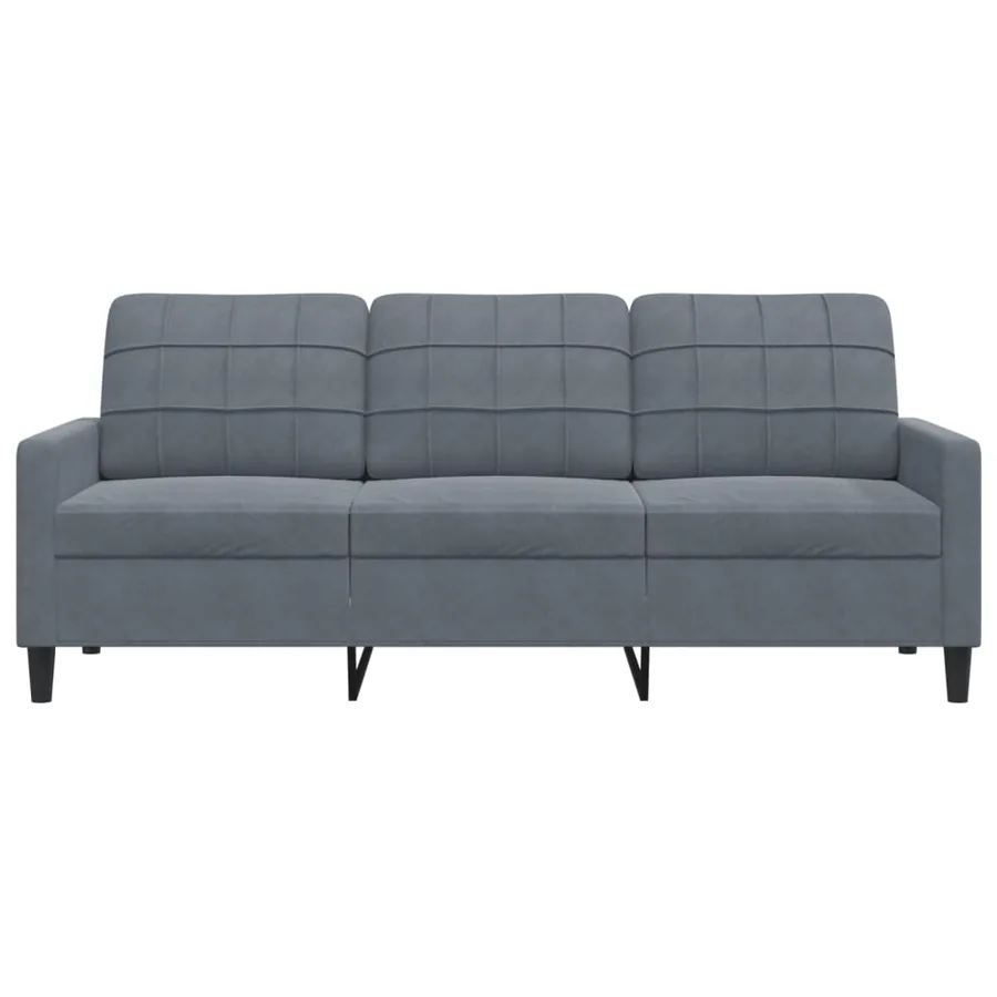 Canapé à 3 places Gris foncé 180 cm Velours - 4