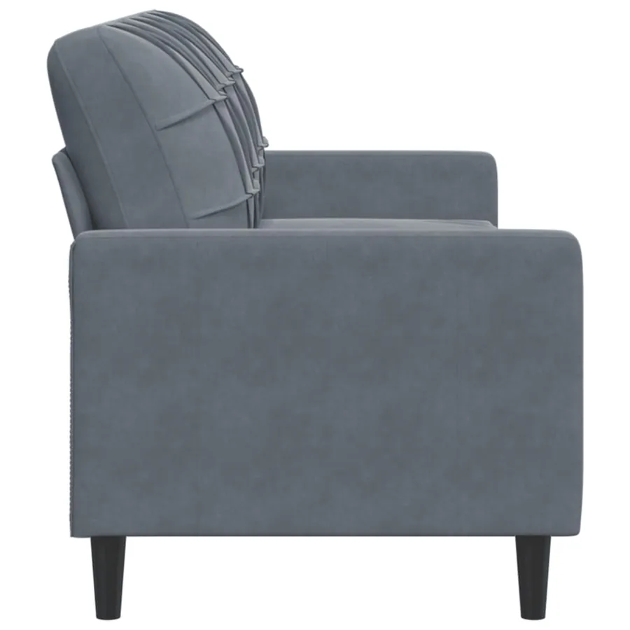 Canapé à 3 places Gris foncé 180 cm Velours - 5