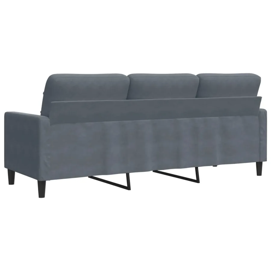 Canapé à 3 places Gris foncé 180 cm Velours - 6