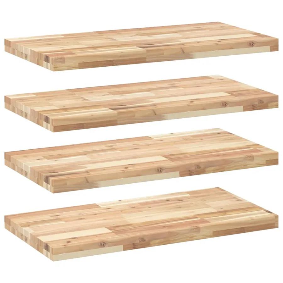 Étagères flottantes 4 pcs 100x40x4 cm acacia massif non traité - 2
