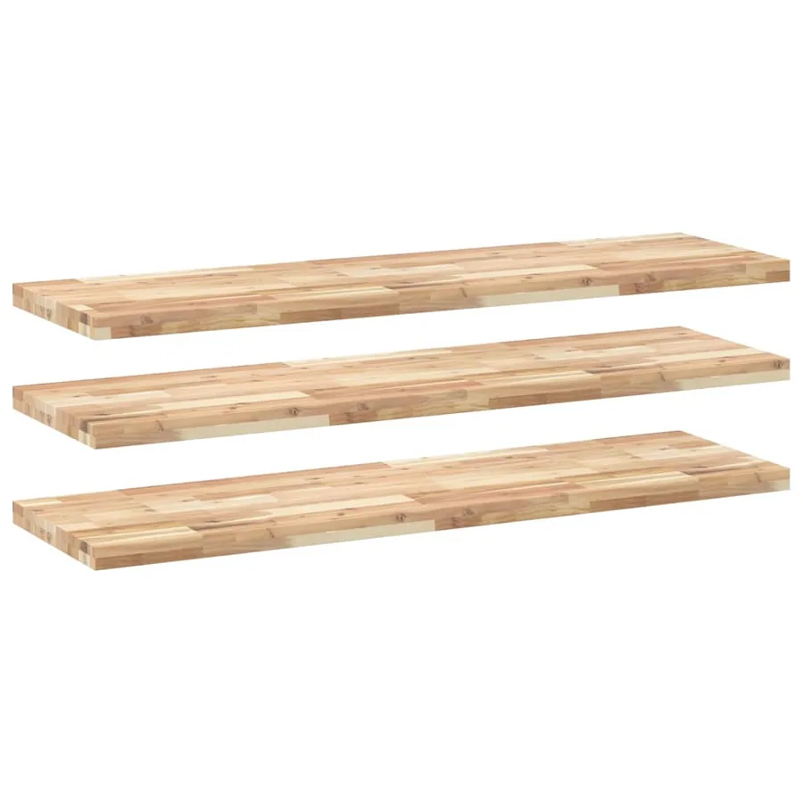 Étagères flottantes 3 pcs 140x40x4 cm acacia massif non traité - 2