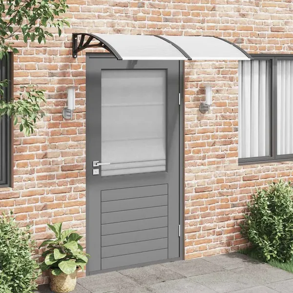 Door canopy Black and transparent 150x75 cm Polycarbonate