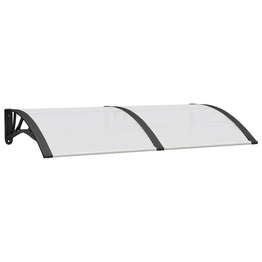 Door canopy Black and transparent 150x75 cm Polycarbonate - 2