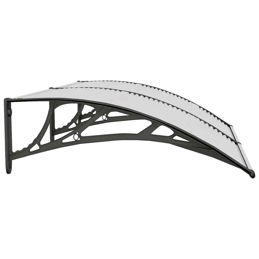 Auvent de porte Noir et transparent 150x75 cm Polycarbonate - 5