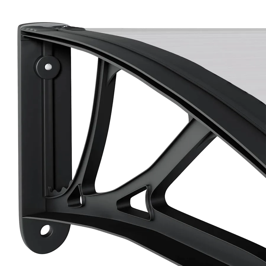 Auvent de porte Noir et transparent 150x75 cm Polycarbonate - 6
