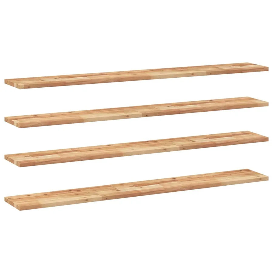 Étagères flottantes 4 pcs 140x20x2 cm acacia massif à l'huile - 2