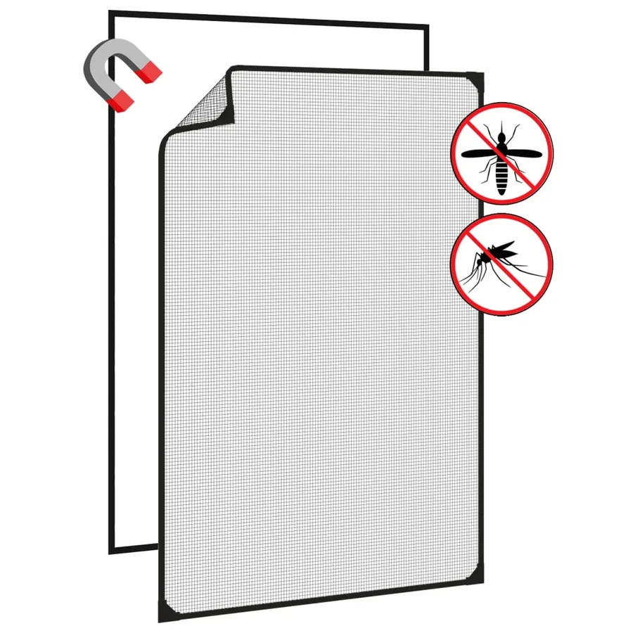 Moustiquaire magnétique pour fenêtres anthracite 80x120 cm - 4