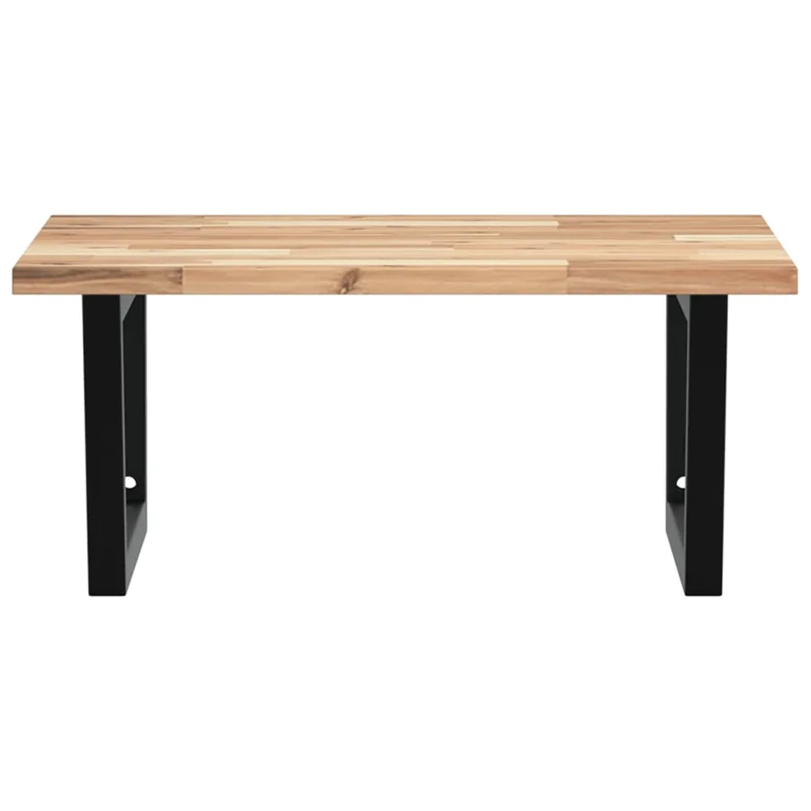 Étagère de vasque murale acier et bois massif d'acacia - 4
