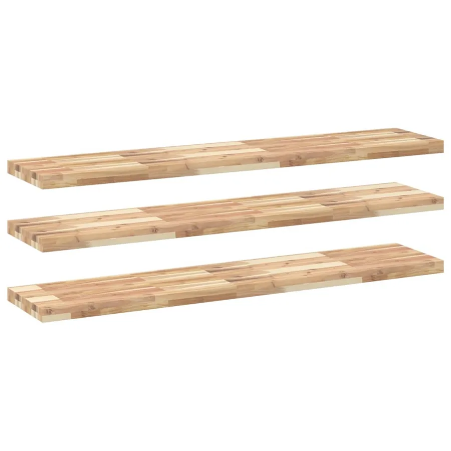 Étagères flottantes 3 pcs 120x30x4 cm acacia massif non traité - 2