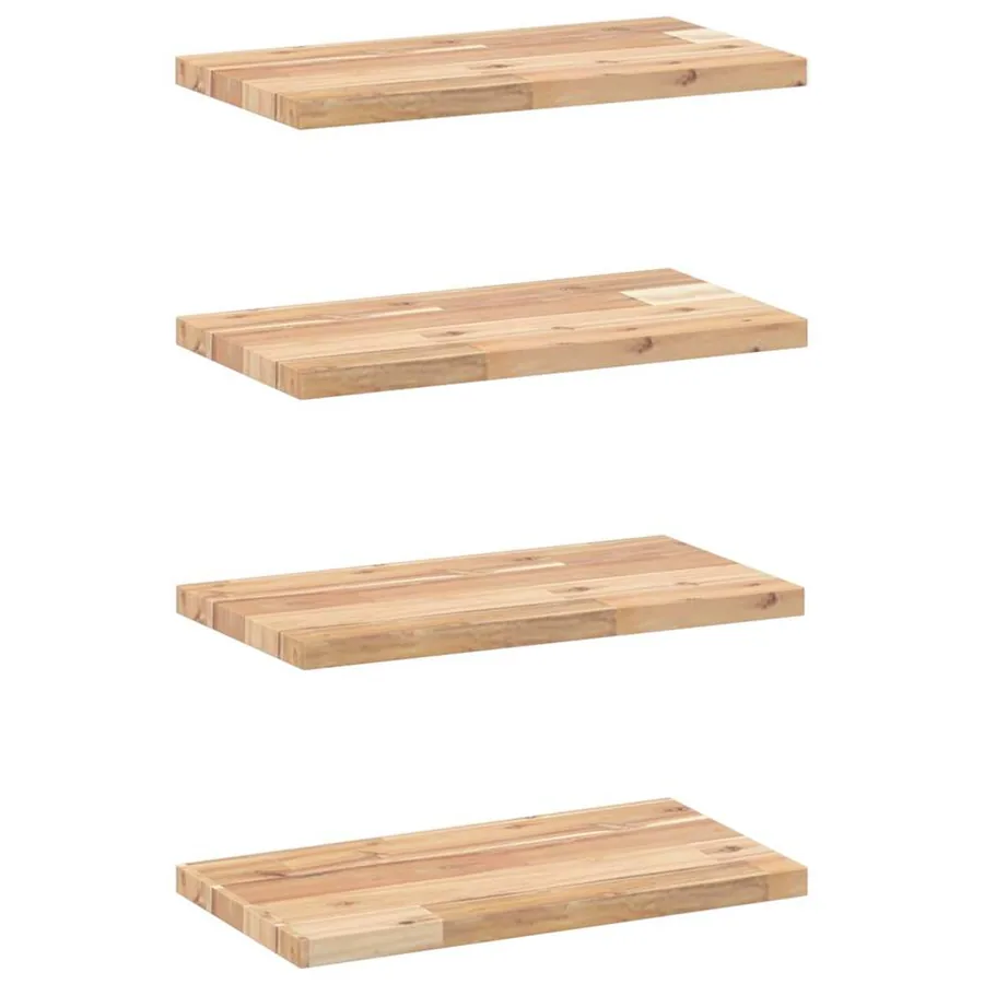Étagères flottantes 4 pcs 40x20x2 cm acacia massif non traité - 2