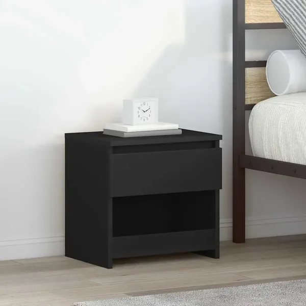 Tables de chevet 2 pcs Noir 40x30x39 cm Bois d’ingénierie