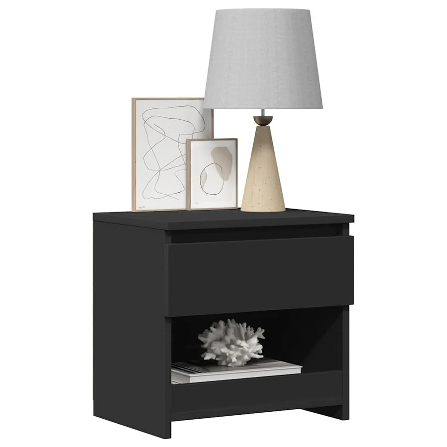 Tables de chevet 2 pcs Noir 40x30x39 cm Bois d’ingénierie - 8