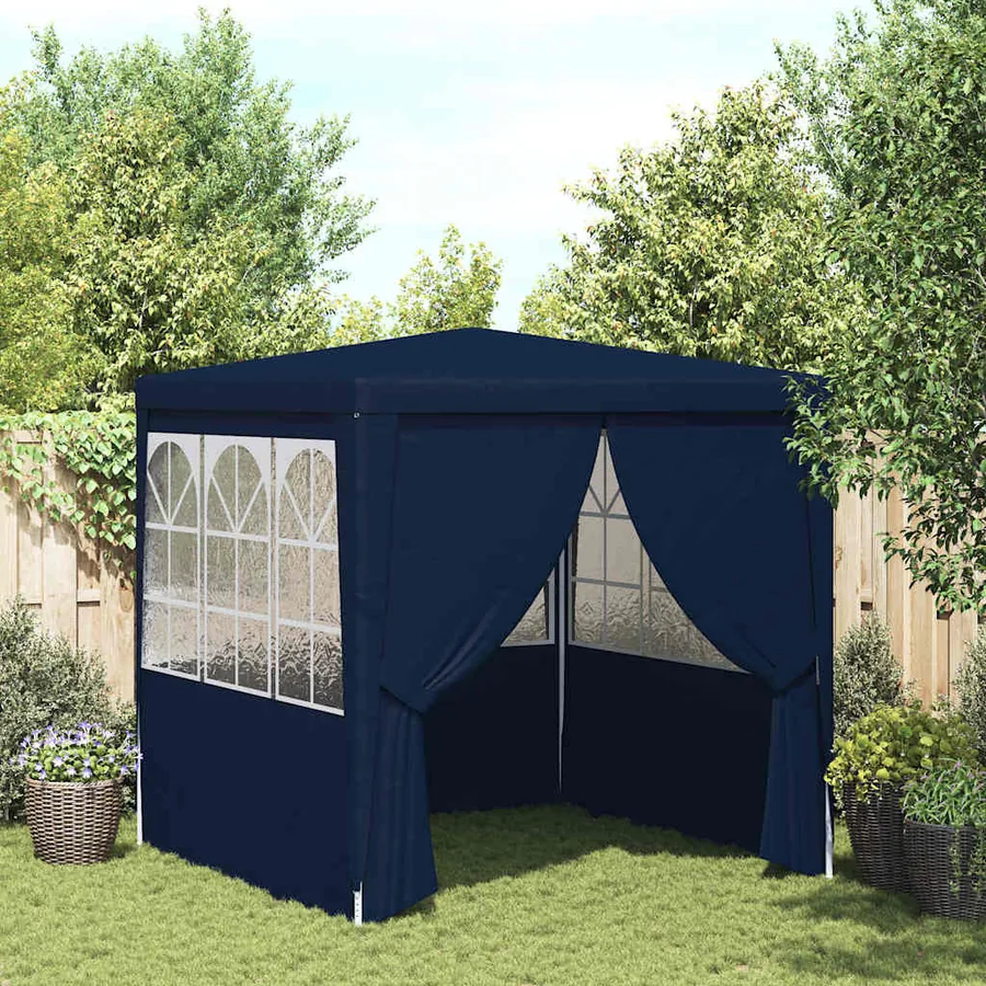 Party tent with side walls 2.5x2.5 m Blue 90 g/m²