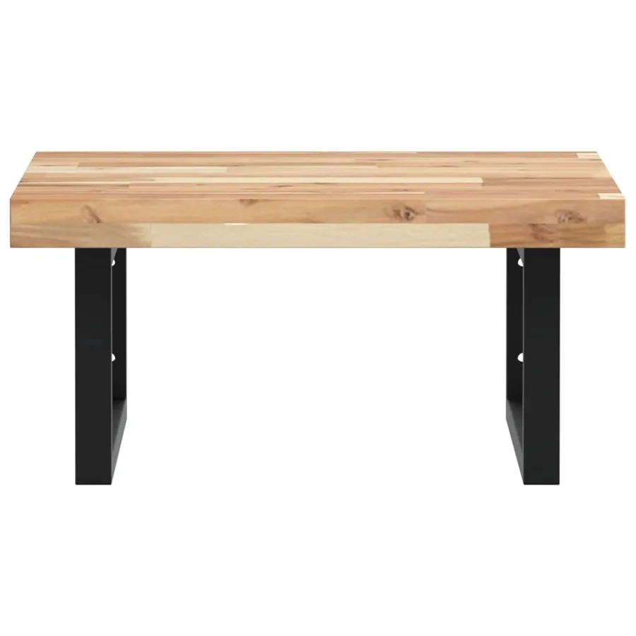 Étagère de vasque murale acier et bois massif d'acacia - 4