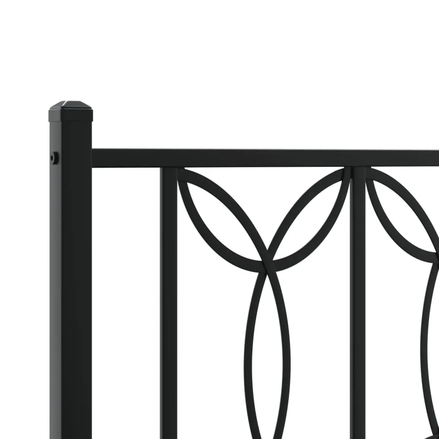 Cadre de lit métal sans matelas avec pied de lit noir 75x190 cm - 7