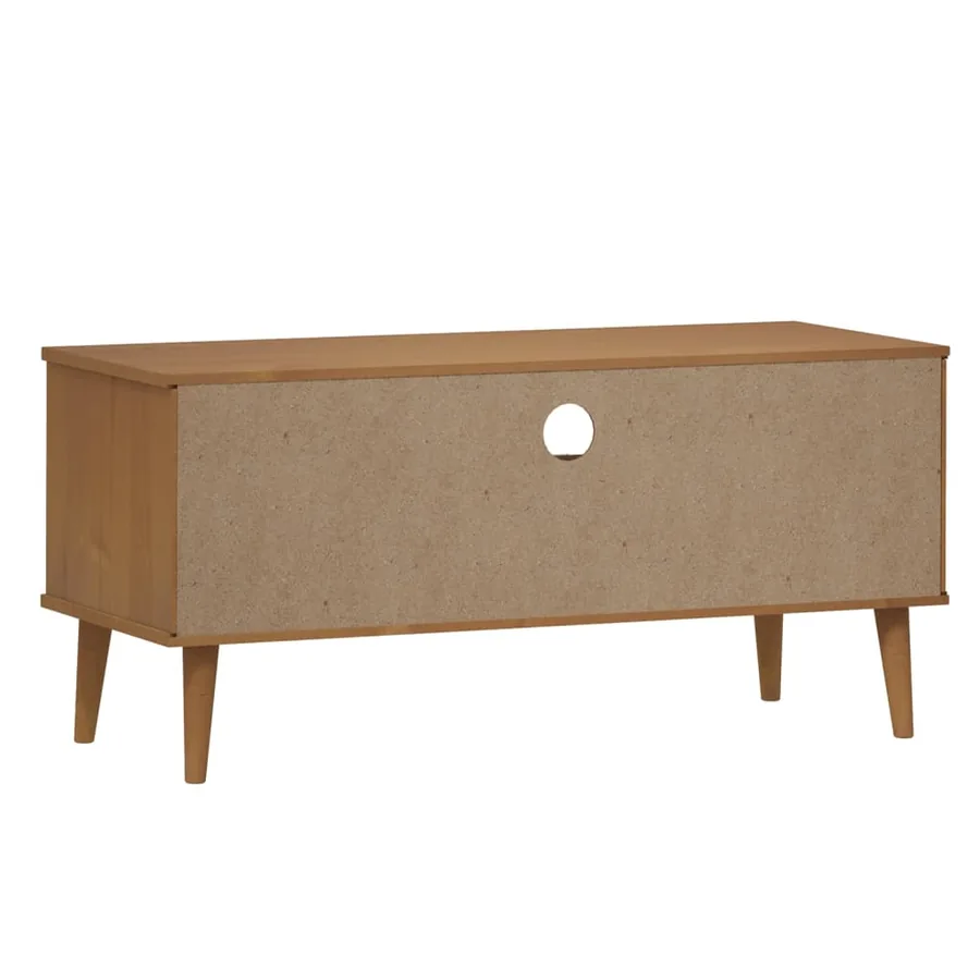Meuble TV MOLDE Marron 158x40x49 cm Bois de pin massif - 7