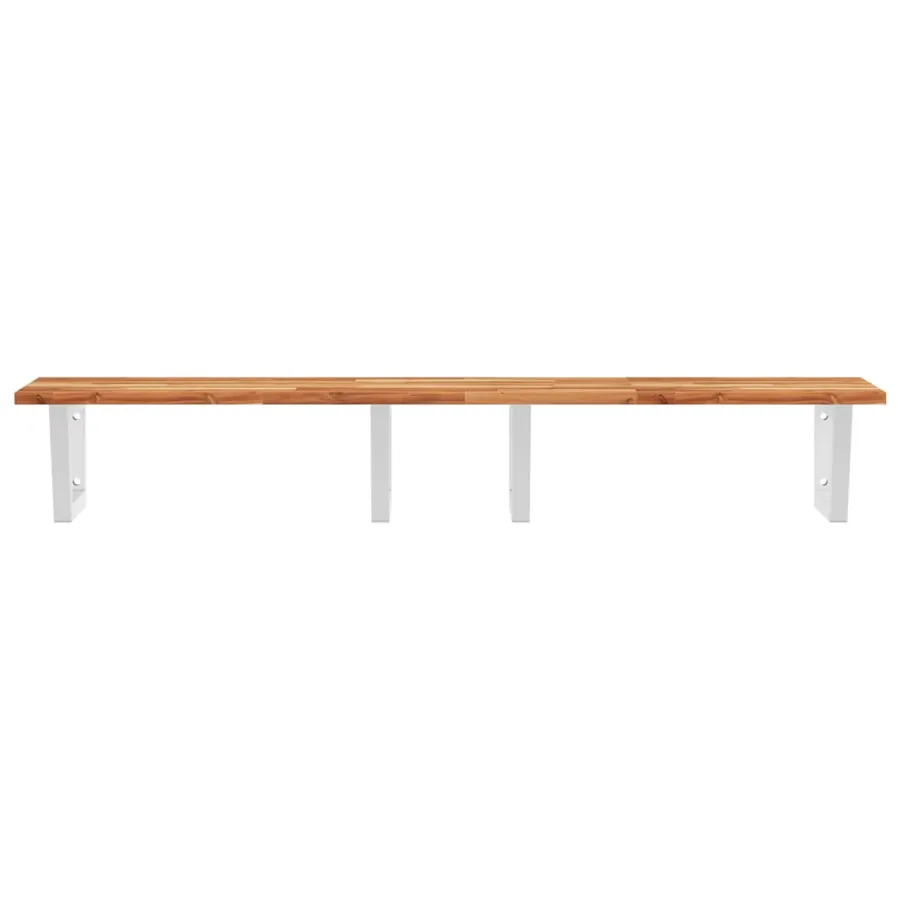 Étagère de vasque murale acier et bois massif d'acacia - 4