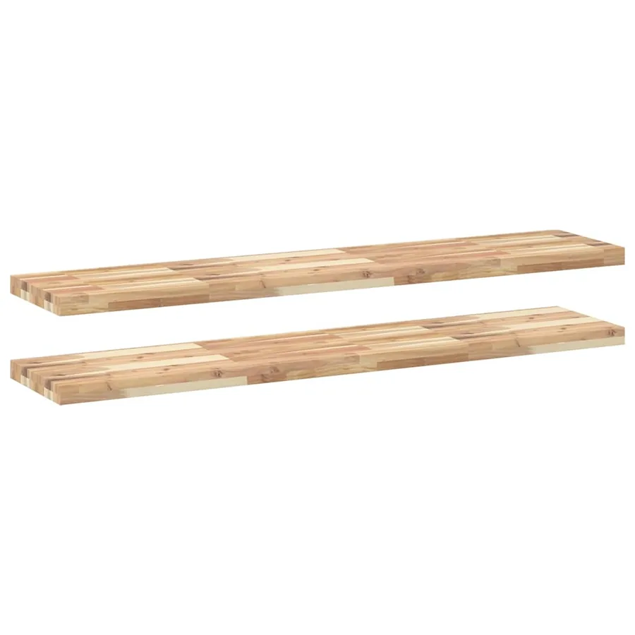 Étagères flottantes 2 pcs 160x30x4 cm acacia massif non traité - 2