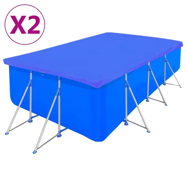 Pool covers 2 pcs PE Rectangular 90 g/m² 394x207cm