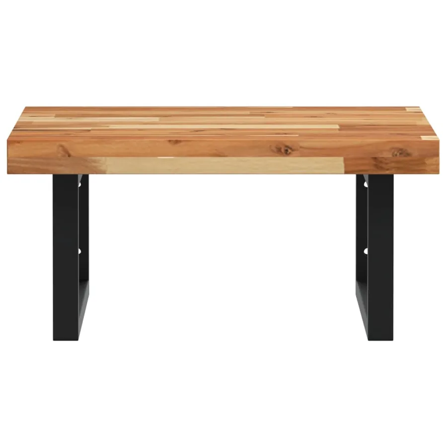 Étagère de vasque murale acier et bois massif d'acacia - 4