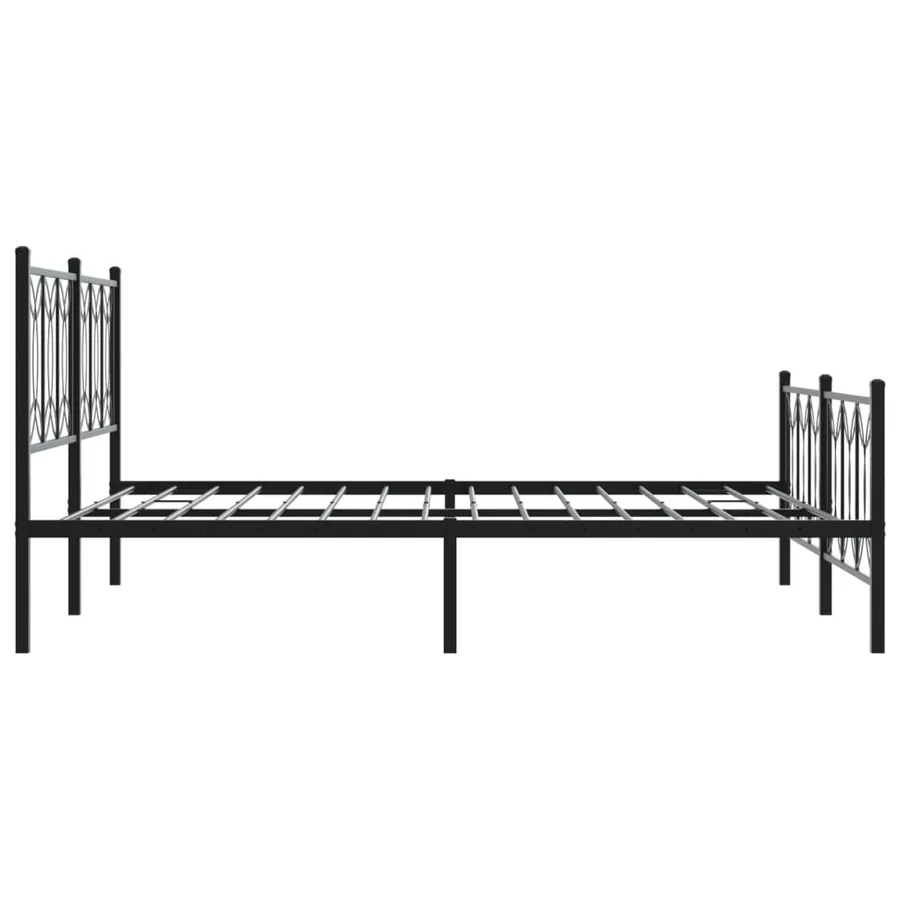 Cadre de lit métal sans matelas avec pied de lit noir 150x200cm - 5
