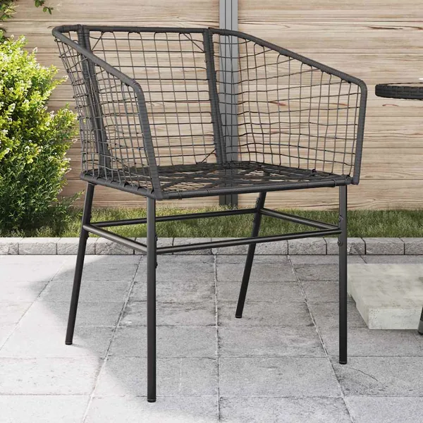 Chaises de jardin lot de 2 Noir Résine tressée