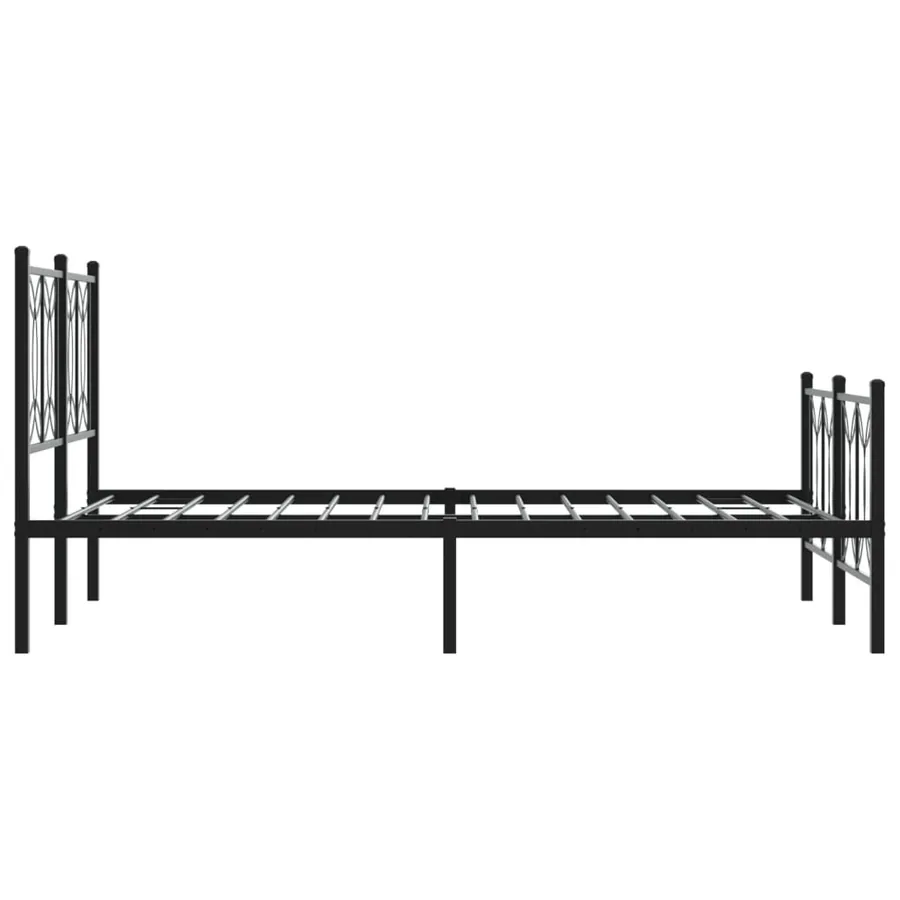 Cadre de lit métal sans matelas avec pied de lit noir 120x190cm - 5