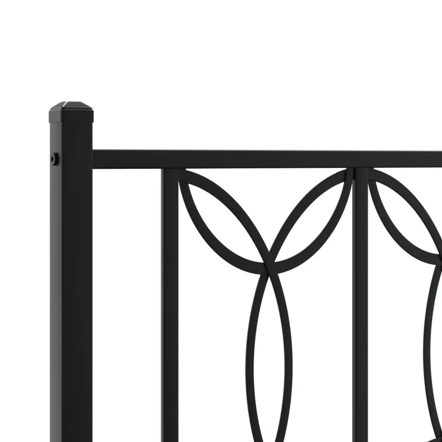 Cadre de lit métal sans matelas avec pied de lit noir 120x190cm - 7