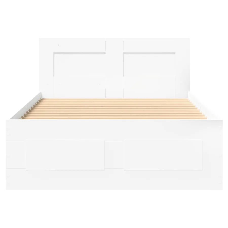 Cadre de lit avec tête de lit sans matelas blanc 100x200 cm - 5