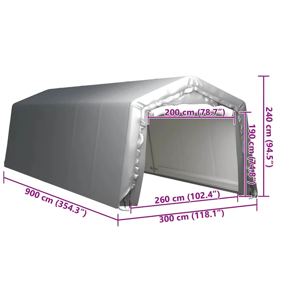 Storage tent 300x900 cm Steel Grey - 5