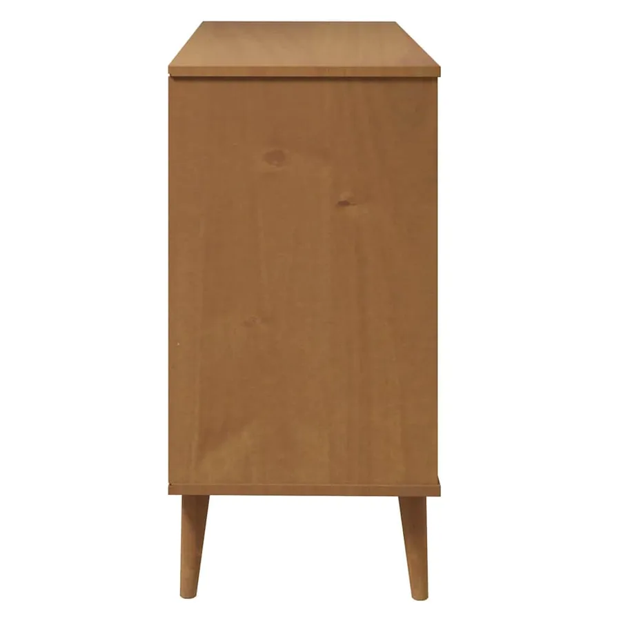 Commode MOLDE Marron 113x40x80 cm Bois de pin massif - 6