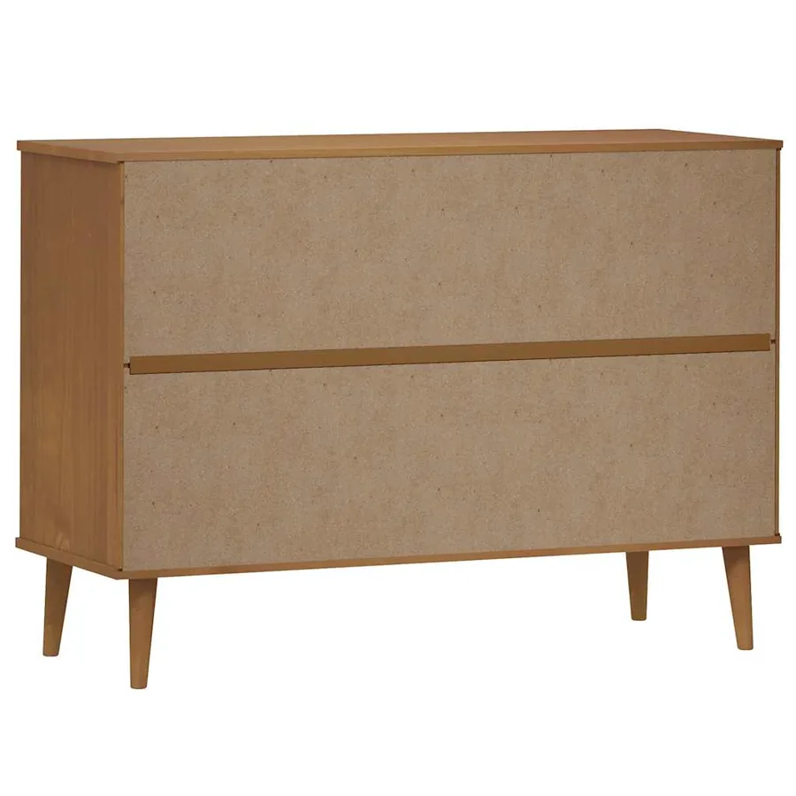 Commode MOLDE Marron 113x40x80 cm Bois de pin massif - 7