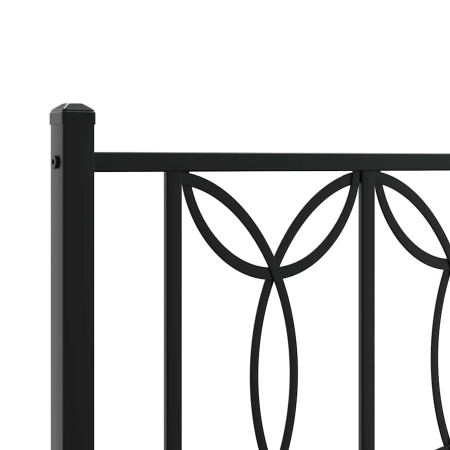 Cadre de lit métal sans matelas et pied de lit noir 100x200 cm - 7
