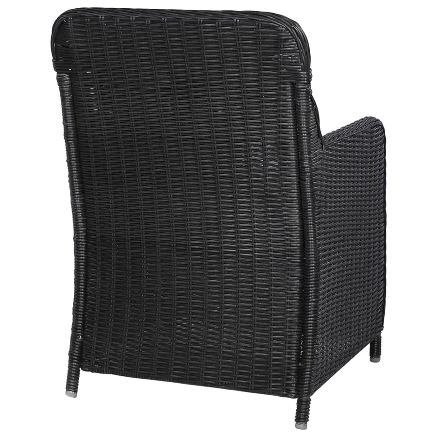Set of 2 outdoor chairs with cushions Poly rattan Black - 5