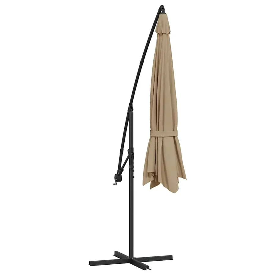 Cantilever garden parasol and aluminium pole taupe - 6