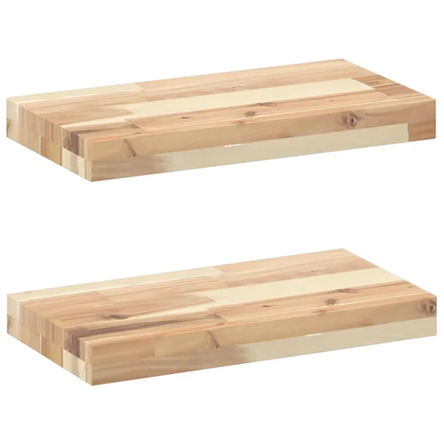 Étagères flottantes 2 pcs 40x20x4 cm acacia massif non traité - 2