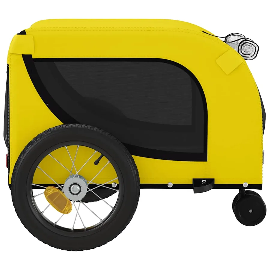 Remorque de vélo pour animaux de compagnie jaune et noir - 6