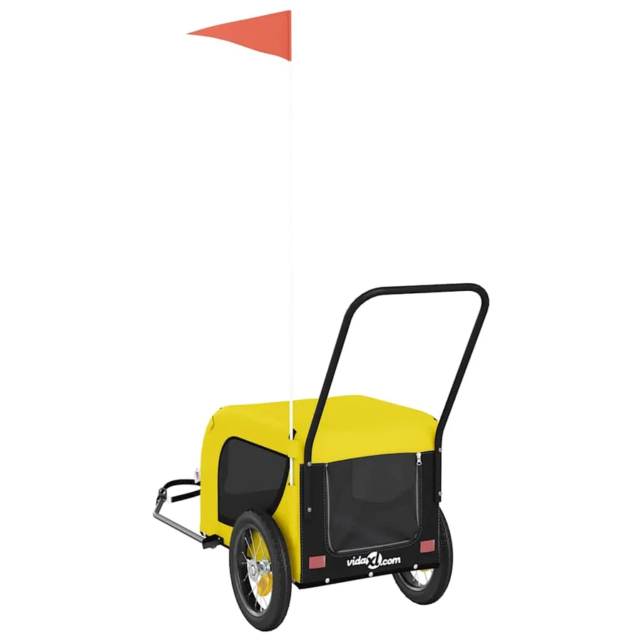 Remorque de vélo pour animaux de compagnie jaune et noir - 7