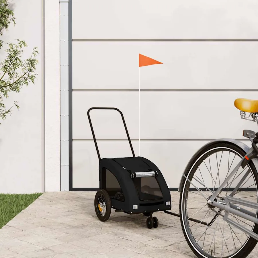 Remorque de vélo pour animaux de compagnie noir