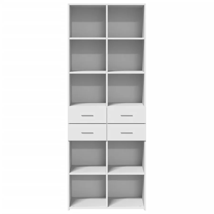 Buffet haut blanc 70x42,5x185 cm bois d'ingénierie - 4