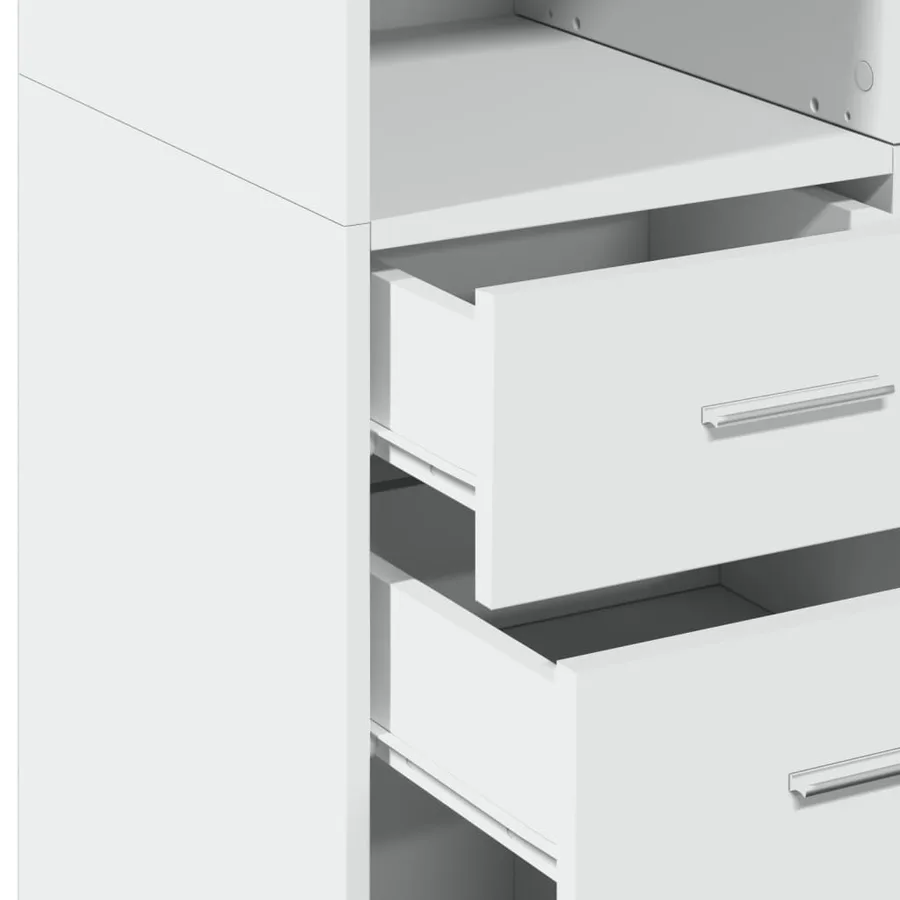 Buffet haut blanc 70x42,5x185 cm bois d'ingénierie - 7