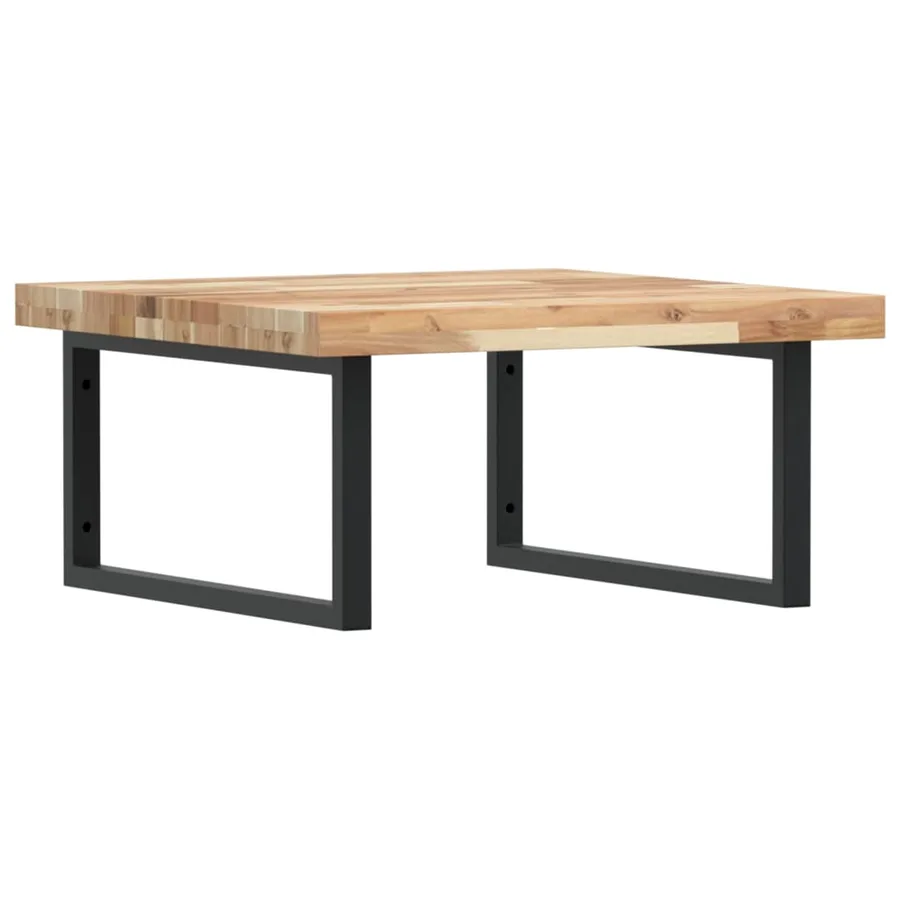 Étagère de vasque murale acier et bois massif d'acacia - 2