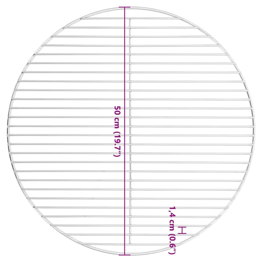 Grille de barbecue ronde Ø50 cm acier inoxydable 304 - 6