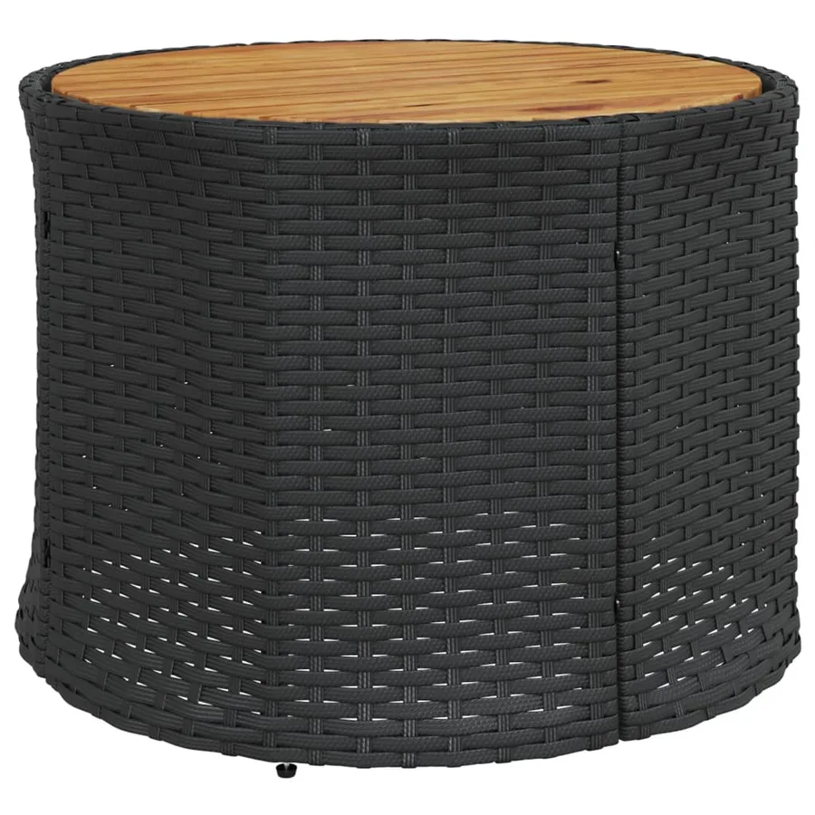 Salon de jardin 3 pcs demi-rond noir résine tressée - 6