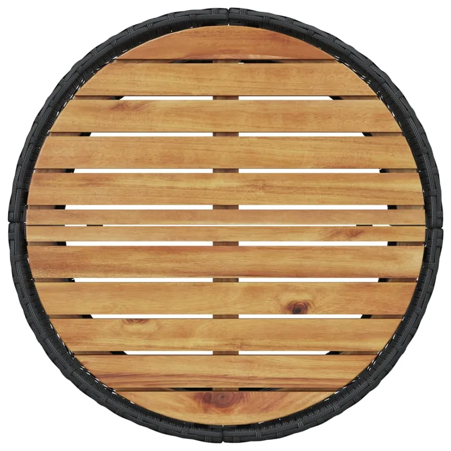 Salon de jardin 3 pcs demi-rond noir résine tressée - 8