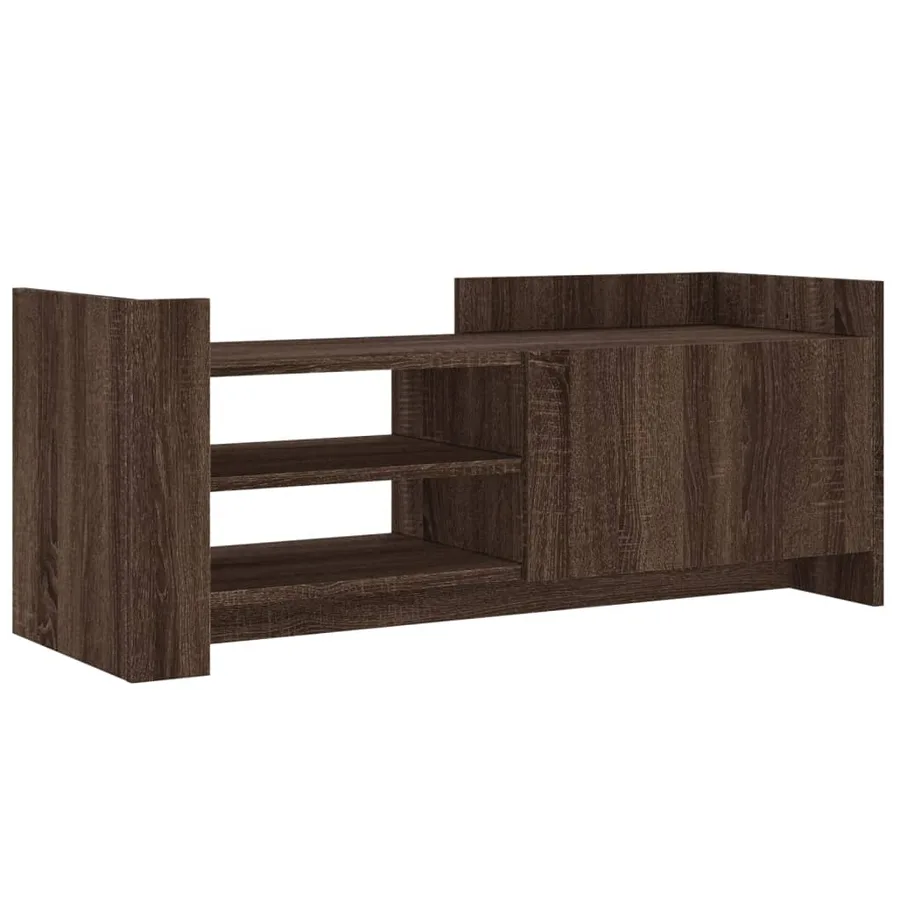 Meuble TV Chêne marron 100x35x40 cm Bois d'ingénierie - 2