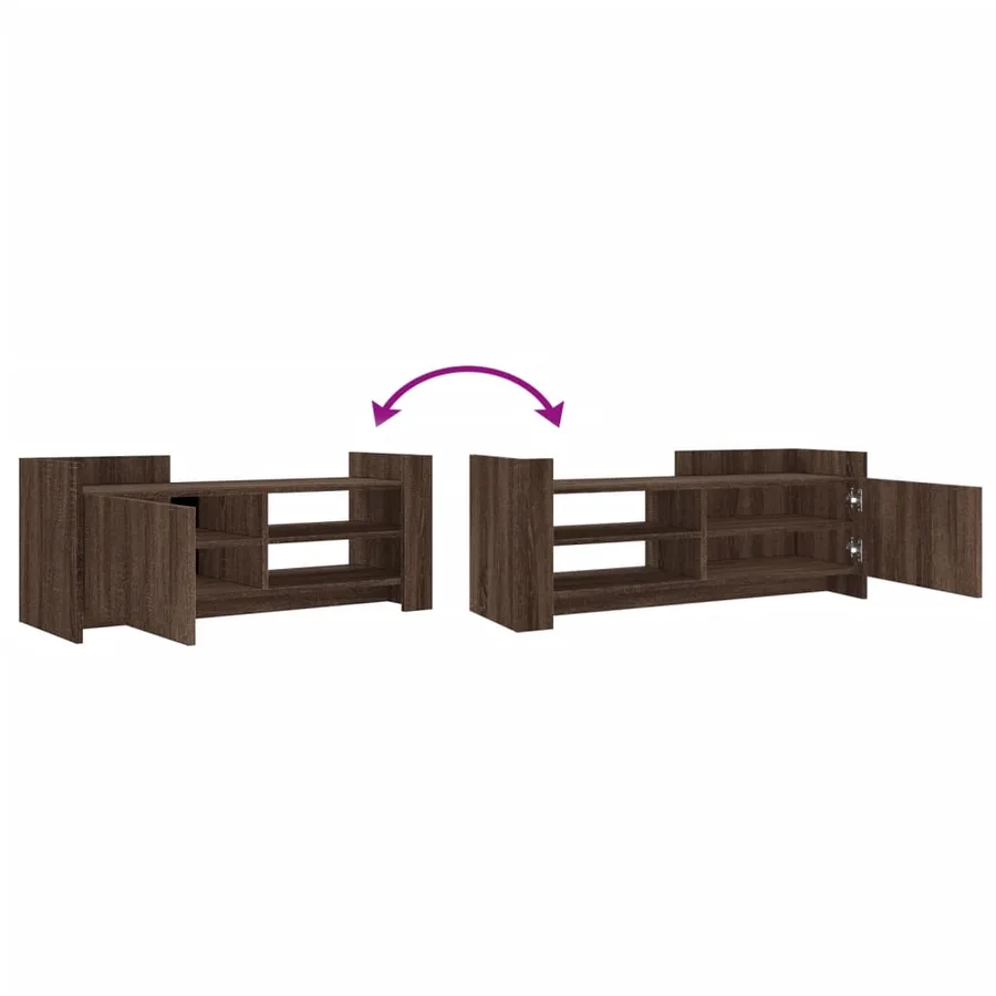 Meuble TV Chêne marron 100x35x40 cm Bois d'ingénierie - 7